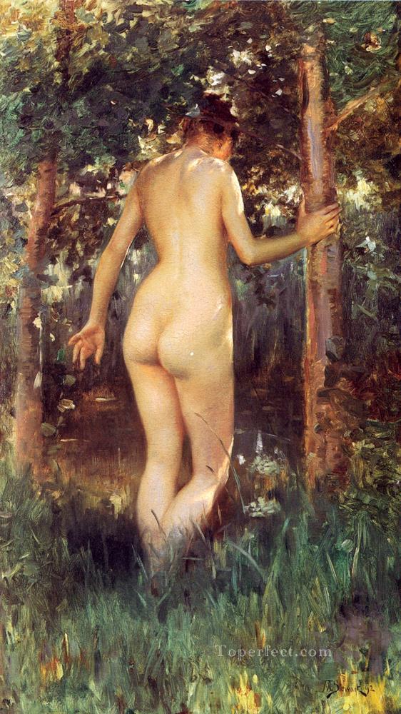Study Of A Nude Woman women Julius LeBlanc Stewart Oil Paintings